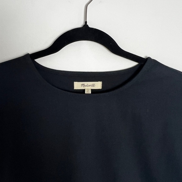 Madewell Shoulder Tee In Black Boxy Drapey Minimalist Versatile Relaxed Top XS - Picture 6 of 11